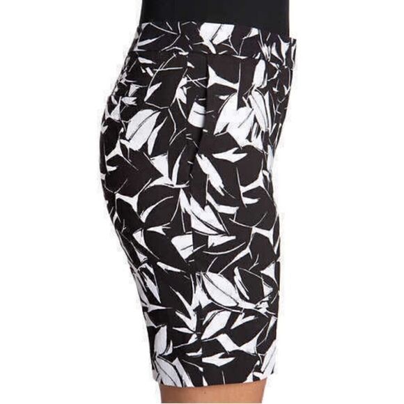 Mario Serrani Italy Black & White Print Bermuda Shorts || SZ 2 - Picture 3 of 7
